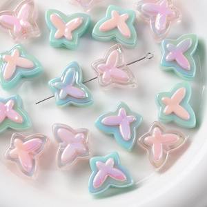 Couleurs mélangées 20mm Bubblegum Perlé Stylo Lumineux Émaillé Porcelaine Ronde Galvanoplastie Porcelaine Acrylique Perles Lâches - Product Image 2