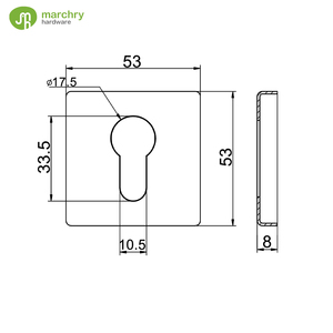 Matt Đen Thép không gỉ hình vuông trang trí xi lanh Bìa escutcheons - Product Image 2