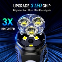 Mini lampe torche super lumineuse rechargeable USB Type-C, étanche IP55, corps en ABS, lampe de travail portable pour le camping et une utilisation tactique
