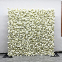 Mur de fleurs artificielles en gros pour décoration de mariage, toile de fond florale 5D enroulable pour la Saint-Valentin
