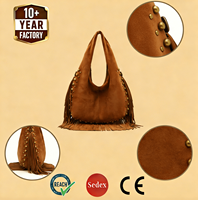 Sac hobo en daim à franges personnalisable 1102A06 WEEKS, grande capacité, sac à bandoulière pour femme, style bohème (OEM/ODM accepté)