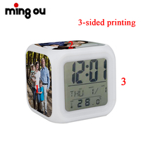 Horloge de bureau vierge pour sublimation, horloge numérique à LED, réveil, chargeur sans fil, horloge de table numérique
