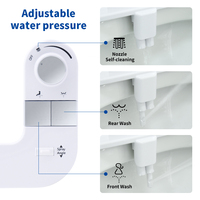 Accessoire de bidet pour toilettes, non électrique, à double buse autonettoyante, pour eau froide, avec bouton/bouton-poussoir en plastique, certifié CUPC, OEM/ODM, du fabricant de bidets