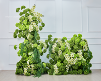 Fleurs d'allée de mariage, roses blanches et vert foncé, hydrangeas, toile de fond pour séance photo, décorations d'arche florale artificielle pour événements, fournitures de fête