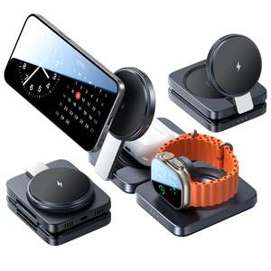 Support de charge sans fil LISEN Qi2 3-en-1 avec design pliable compact à 180 degrés pour iPhone 17 16 15 – Station de charge multi-appareils - Product Image 1