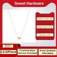 Collier pendentif cœur en acier inoxydable 316L plaqué or 24 carats avec chaîne à maillons, design tendance imitation perle, vente en gros