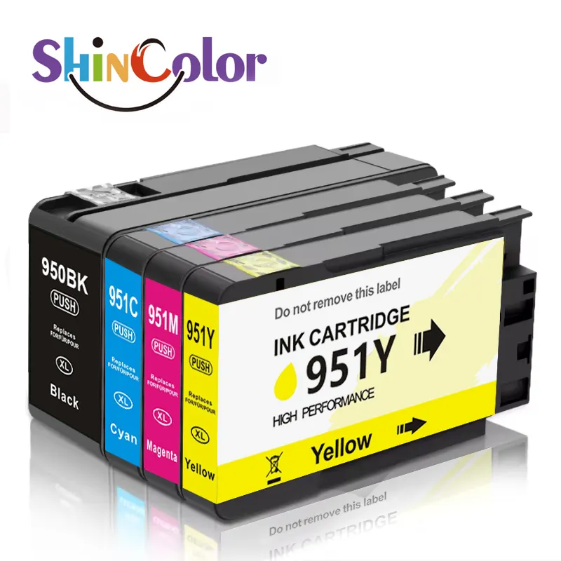 Em estoque ShinColor 950xl 951xl Cartuchos de tinta compatíveis para HP950 951 XL para impressora HP Officejet 8600 pro276dw pro 8610