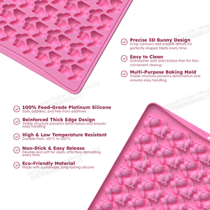 Moules à bonbons en silicone de qualité alimentaire sans BPA, antiadhésifs, en forme de lapin, mini, compatibles lave-vaisselle et four, design mignon pour bonbons et chocolats - Product Image 2
