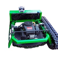 Tondeuse à gazon télécommandée 4 temps DIY - Diesel - 24V 550A - Type chenillé - Peut franchir les pentes - Démarrage électrique - Moteur 250cc - 300L de capacité pour l'herbe