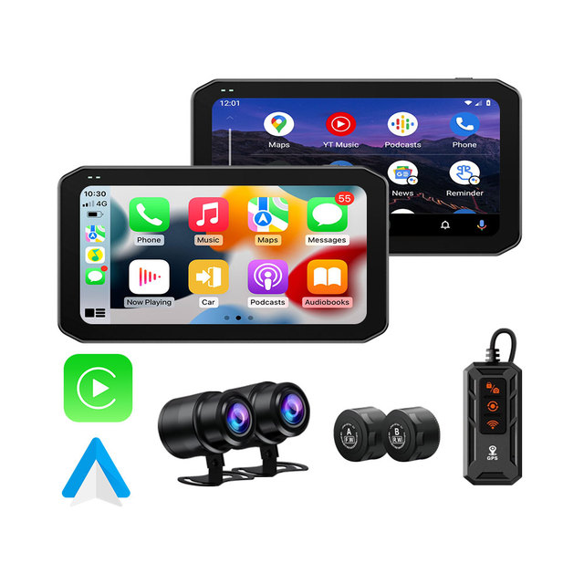 Universal Wireless Carplay Motorcycle Carplay Screen Motorbike Bt 5.0 Wifi Gps Navigation Motor Android Auto Portable
