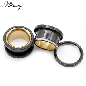 Vente en gros de cadeaux <span class=keywords><strong>pour</strong></span> enfants, dilatateurs d'oreilles simples en acier inoxydable creux, tunnel, dilatateur, jauge, piercing punk - Product Image 2