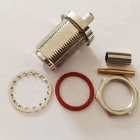 Conector de Cable Coaxial RG58 Tipo N Hembra Impermeable para Antena Eléctrica con Conexión por Crimpado