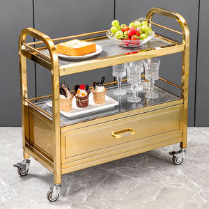 Chariot de Service en Acier Inoxydable pour Restaurant, Bar et Hôtel, Chariot à Vin d'<span class=keywords><strong>Occasion</strong></span> Mobile pour Livraison Alimentaire - Product Image 2
