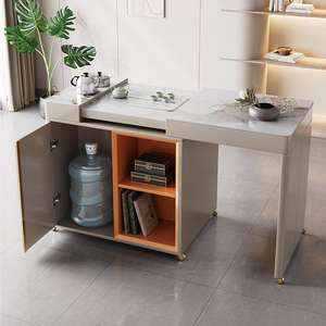 Îlot de cuisine moderne léger de luxe haut de gamme îlot <span class=keywords><strong>central</strong></span> en marbre <span class=keywords><strong>avec</strong></span> comptoir rétractable pour salle à manger bureau - Product Image 3