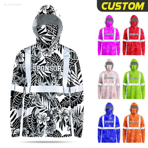Felpa di Sicurezza Personalizzata con Stampa Hawaiana, Strisce Riflettenti, Alta Visibilità per Lavori di Costruzione - Product Image 1
