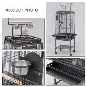 8118-large tel metal kare türleri ile kuş kafesi papağan pet kafes - Product Image 4