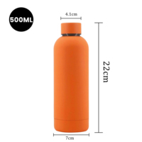 Gobelet isotherme en acier inoxydable à double paroi, écologique, à petite ouverture, avec logo personnalisé et couleur personnalisée, bouteille d'eau de 500 ml