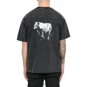 T-shirt pour homme 100% coton, impression DTG personnalisée, surdimensionné, épaules tombantes, délavage acide - Product Image 3