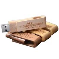 مواد مختلفة خشبية قطب تصميم محرك فلاش USB 8GB 16GB 32GB 64GB مع شعار مخصص صندوق خشبي للتصوير هدية