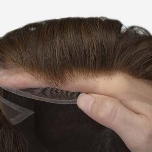 Perruque pour hommes en gros d'usine Full Lace Toupee avec délié naturel Faible densité pour Swiss Lace Cheveux durables Respirant Durable - Product Image 3
