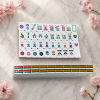 Lot de tuiles de mahjong en acrylique poli avec logo personnalisé, aspect transparent glacé, pour pique-nique, rassemblement en parc, utilisation en extérieur