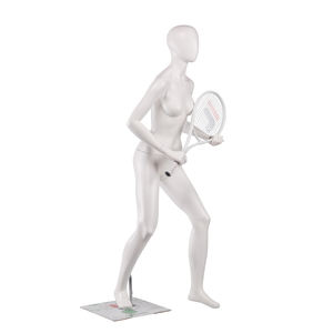 Белый Стекловолоконный полный корпус Безликий женский манекен для настольного тенниса - Product Image 2