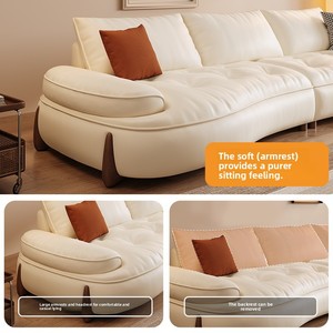 أريكة تونغيو الفاخرة من الجلد الطبيعي بتصميم إيطالي بسيط وعصري لغرف المعيشة - Product Image 4