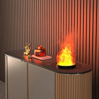 Cheminée circulaire au design moderne personnalisé avec humidificateur à flamme simulée 3D Lampe de poêle à feu de joie à noyau électronique