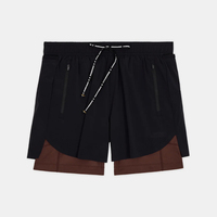 Shorts de sport d'été personnalisés bleus en polyester 86 % et élasthanne 14 % imperméables de qualité supérieure, idéaux pour la course, grandes tailles