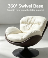 Fauteuil d'appoint moderne pivotant à 360° en cuir et velours, fauteuil de lecture rotatif pour salon et chambre à coucher
