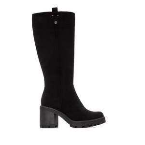Women's Knee High Boots Black Suede <b>Block</b> <b>Heel</b> Winter Fashion - Product Image 1