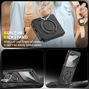Support magnétique rotatif à <span class=keywords><strong>360</strong></span>° pour coques de téléphone <span class=keywords><strong>Samsung</strong></span> Z Flip 7 FE/7 6 Fold en TPU+PC antichoc avec protection d'appareil photo - Product Image 5