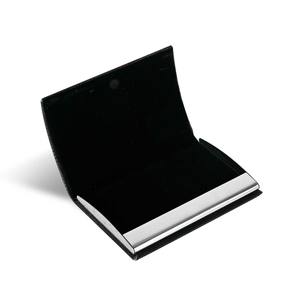 Porte-cartes de visite texturé noir avec plaque métallique – Étui haut de gamme pour cartes de visite, idéal pour les cadeaux d'image de marque d'entreprise - Product Image 2