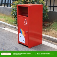 Grande poubelle extérieure 30L en métal écologique, couleur personnalisée, design carré et créatif, concept de dessin animé, bureau, chambre à coucher