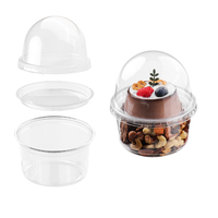 Gobelets jetables personnalisés de 8 oz, 12 oz, 16 oz, 24 oz, 32 oz pour yaourt, fruits, salades, desserts glacés en plastique transparent avec insert et couvercles