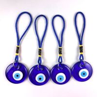 Lanière porte-bonheur ethnique turque tendance avec grand œil bleu turc (40MM 30MM) – Ornement suspendu pour décoration murale et sac