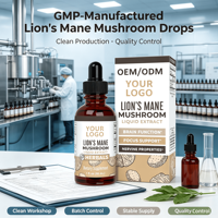 Extrait Liquide de Crinière de Lion OEM ODM à Absorption Facile, Emballage Personnalisé, Complément Herbal pour la Formulation de Marques de Santé