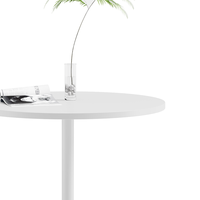 Table de conférence de bureau blanche durable Mini bureau de négociation en bois Table basse à cadre en métal blanc simple Meubles de salon