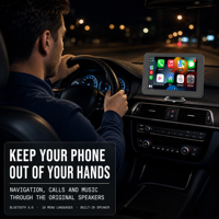 Pemutar MP5 Mobil Portabel Layar 2.5D TV WiFi Dual-band Kabel Nirkabel CarPlay Android Auto 1024x600 Layar 7 Inci Mirroring