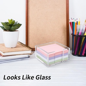 Support de bureau moderne en acrylique pour notes autocollantes – Distributeur transparent de notes adhésives pour bloc-notes – Vente en gros - Product Image 1