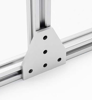 Support triangulaire à soufflet de 5 mm avec revêtement en poudre, angle de fixation métallique réglable à 5 trous pour connecteur de support industriel pour profilé en U