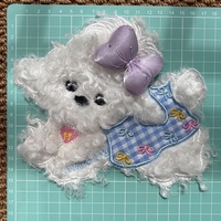 Patch brodé en chenille 3D à coudre, motif animal de dessin animé, vente en gros, OEM