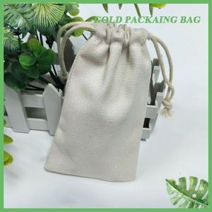 Sac en toile recyclable avec cordon de serrage, taille personnalisable, marque OEM, pochette en coton robuste et bien tricotée pour vêtements et bonbons, vente en gros - Product Image 2