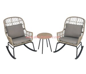 Silla Mecedora Moderna de Mimbre Gris para Exteriores, Económica, para Dormitorio, Escuela, Parque, Cocina, Taller, Patio - Product Image 4