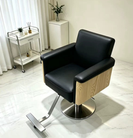 Chaise de barbier ergonomique en cuir de style moderne avec levage rotatif et repose-pieds réglable pour salons de coiffure - Vente directe d'usine
