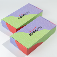 Boîtes d'expédition en carton ondulé écologiques en gros, fabriquées à partir de matériaux recyclés, pour emballages de sushis, de pâtisseries et de biscuits à emporter