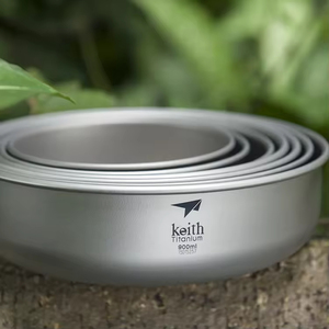 Bol en titane pur ultraléger de qualité supérieure, vaisselle écologique, à paroi simple, pour salade et nouilles, 700 ml, finition sablée gris argenté, moderne - Product Image 3