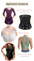 Tela de malla Powernet negra de moda para trajes de baño vestidos faldas y para Spanx Shapewear elástico transpirable para niños y niñas