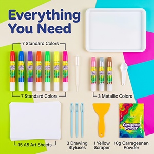 Kit de Pintura para Marbellado Todo en Uno, Set de Pintura para Marbellado con Agua para Niños, Regalo Creativo de Arte y Manualidades para Niñas y Niños OEM y ODM - Product Image 2
