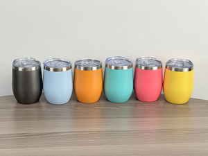 Eco Friendly 12oz Double Wall Vacuum Insulated Stainless Steel Wine Tumbler with Lid Custom Logo <b>Reusable</b> Outdoor Coffee <b>Cup</b> - Product Image 3